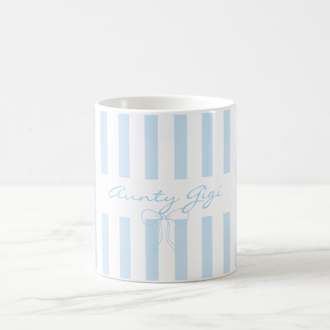 Mug Ajouter son propre texte Tante bébé rayé bleu  (Centre)