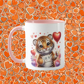 Mug Ajouter un message au tigre mignon