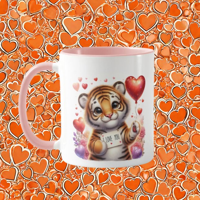 Mug Ajouter un message au tigre mignon (Créateur téléchargé)