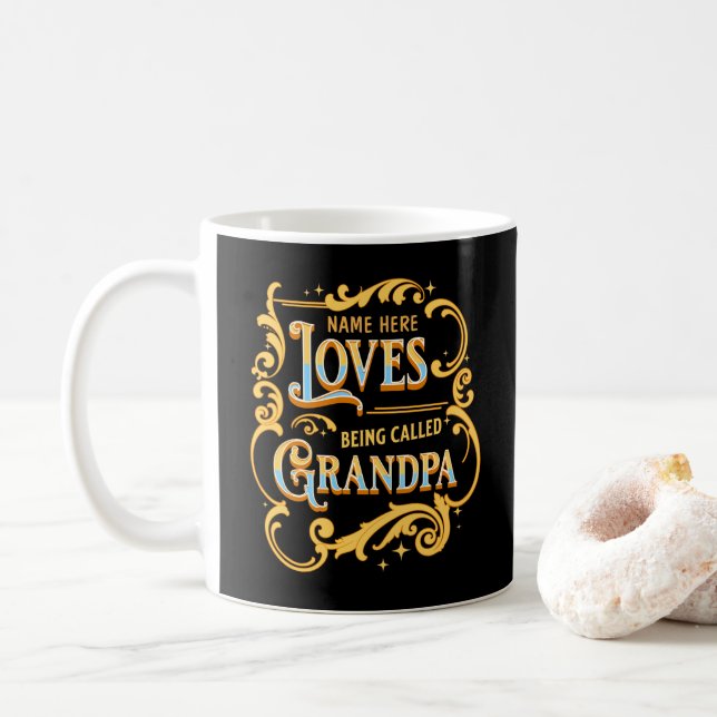 Mug Ajouter Un Nom Aime Être Appelé Grand-Père Grand-P (Avec donut)