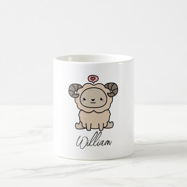 Mug Ajouter un nom au mouton - Cadeau pour l'amoureux  (Centre)