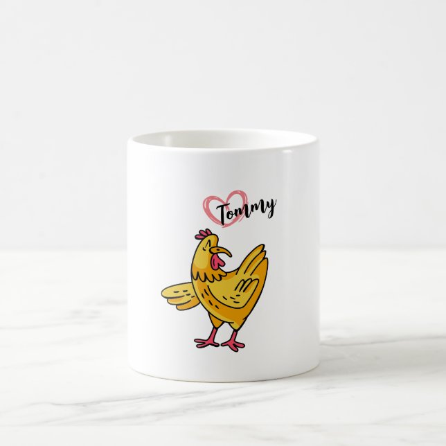 Mug Ajouter un nom aux poulets Anniversaire Cadeau, ch (Centre)