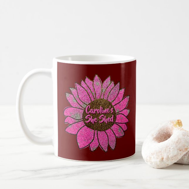 Mug Ajouter un nom Changer le texte Elle Shop Pink Tou (Avec donut)