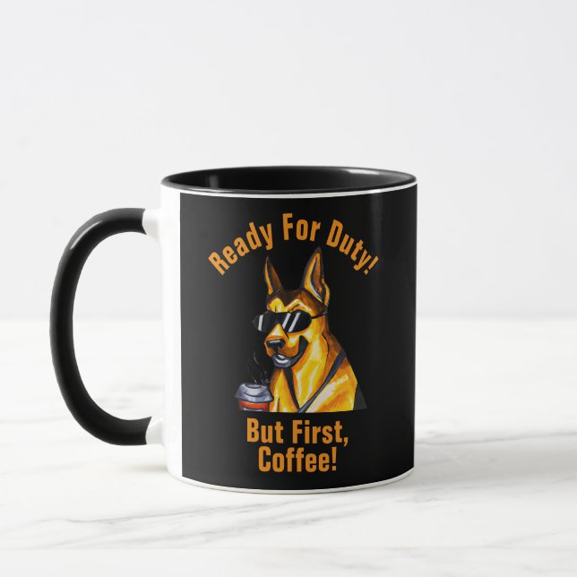 Mug Ajouter un nom Changer tout le texte, berger allem (Gauche)