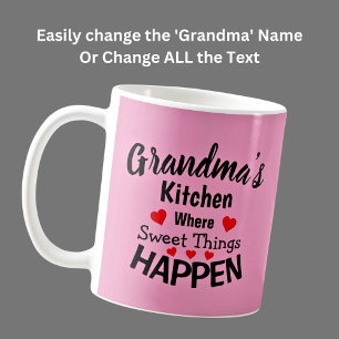 Mug Ajouter un nom Changer tout le texte grand-mas cui