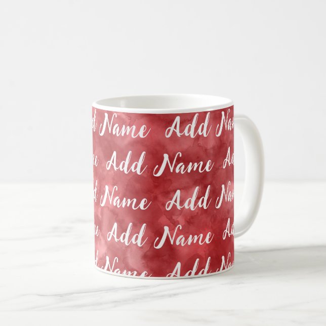 Mug Ajouter un nom Couleur rouge personnalisée (Devant droit)