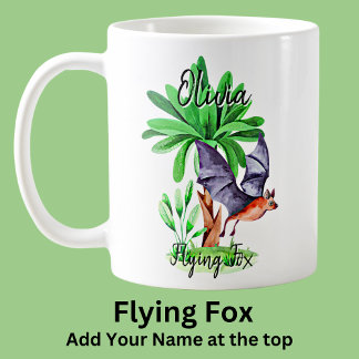 Mug Ajouter un nom Flying Fox Australian Animal