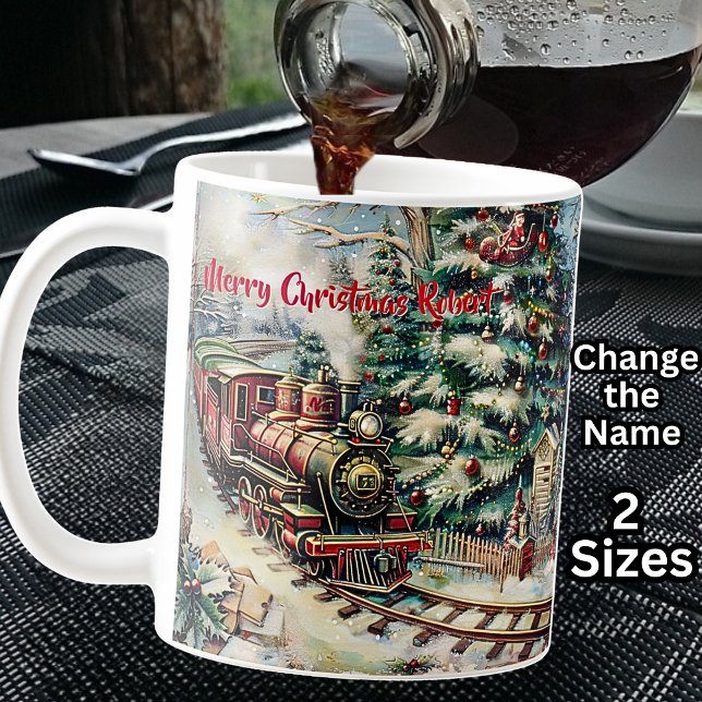 Mug Ajouter un nom, joyeux moteur de train à vapeur No (Créateur téléchargé)