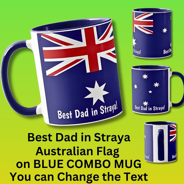 Mug Ajouter un nom Meilleur papa drapeau australien su (Créateur téléchargé)