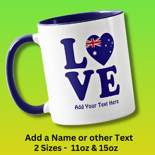 Mug Ajouter un nom Modifier le texte - Blue Love Austr