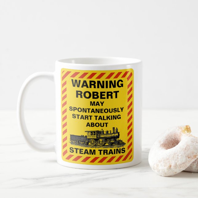 Mug Ajouter un nom Modifier TOUT LE TEXTE Avertissemen (Avec donut)