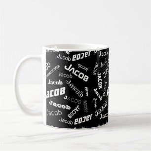 Mug Ajouter un nom ou un mot   Noir et blanc