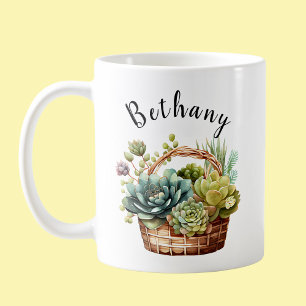 Mug Ajouter un nom ou un texte, Paniers de Plantes suc