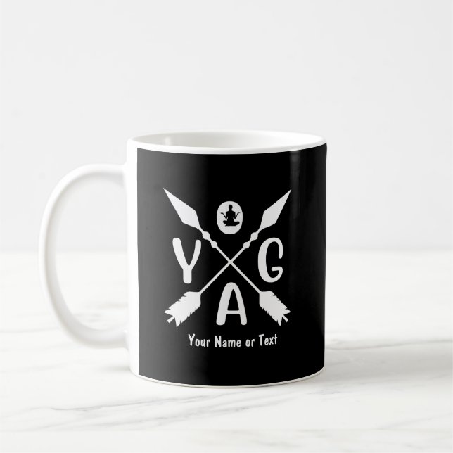 Mug Ajouter un nom ou un texte Yoga Boho Flèches sur n (Gauche)