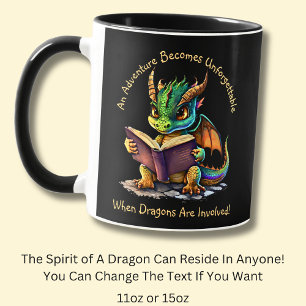 Mug Ajouter un nom Texte, Aventure inoubliable, Dragon