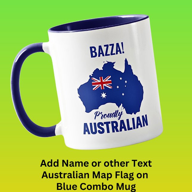 Mug Ajouter un nom Texte, bleu fièrement australien, c (Créateur téléchargé)