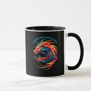 Mug Ajouter un nom Texte, Dragon Rouge Bleu Tourbillon
