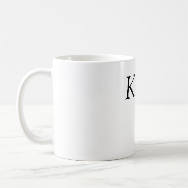 Mug Ajouter une lettre de nom de couple mariage rose c (Gauche)