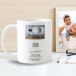 Mug Ajouter votre logo Texte Personnalisé Entreprise P<br><div class="desc">Ajoutez votre logo avec une Mug photo promotionnelle de la société de texte personnalisé. Insérez votre logo et votre photo d'entreprise dans le modèle et customisez le texte,  le nom de l'entreprise,  l'adresse et les coordonnées. Bouchon de café promotionnel pour l'entreprise.</div>