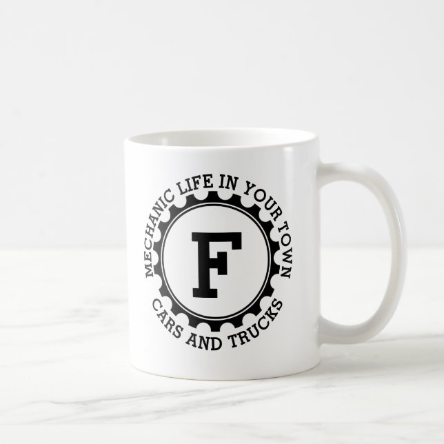Mug Ajouter votre nom initial ou votre propre texte Mé (Droite)