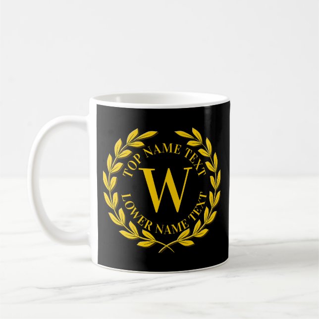Mug Ajouter votre nom initial ou votre texte Gold Wrea (Gauche)