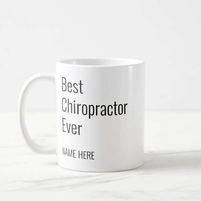 Mug Ajouter Votre Nom Meilleur Chiropraticien Toute La (Gauche)