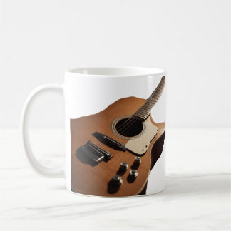 Mug Ajouter votre nom texte brun acoustique guitare éd