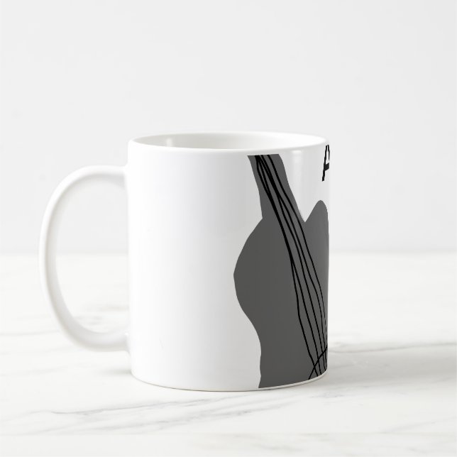 Mug Ajouter votre nom texte brun acoustique guitare éd (Gauche)