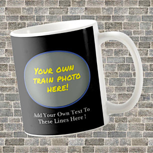 Mug Ajouter Votre Nom Texte, Image Dans Blue Oval Phot