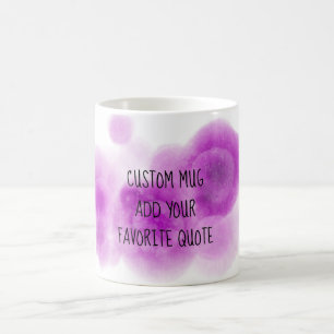 Mug ajouter votre propre citation rose et violet aquar