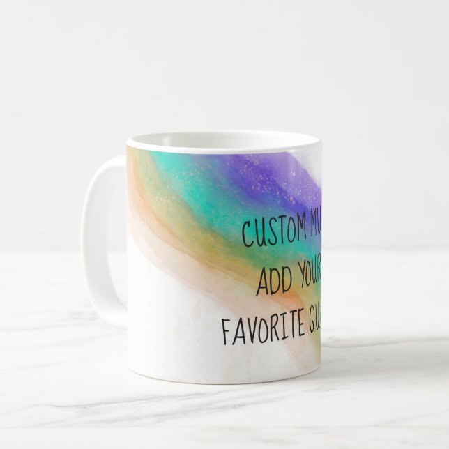 Mug ajouter votre propre devis aquarelle personnalisée (Devant gauche)