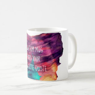 Mug ajouter votre propre devis couleur pourpre aquarel