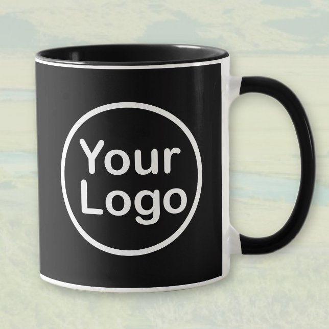 Mug Ajouter votre propre logo | Arrière - plan noir (Créateur téléchargé)