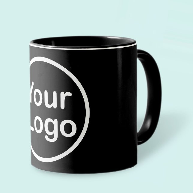 Mug Ajouter votre propre logo | Arrière - plan noir (Créateur téléchargé)