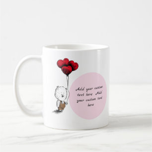 Mug Ajouter votre texte personnalisé Teddy Bear Valent