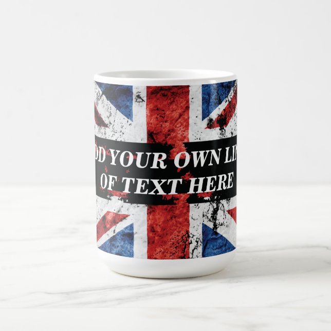 Mug Ajouter votre texte sur le drapeau anglais Jeu d'o (Centre)