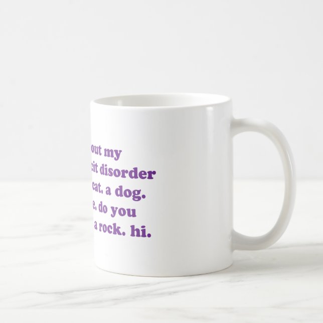 Mug AJOUTEZ la citation drôle de TDAH - pourpre (Droite)