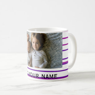 Mug ajoutez simplement votre texte de photo rayures ro
