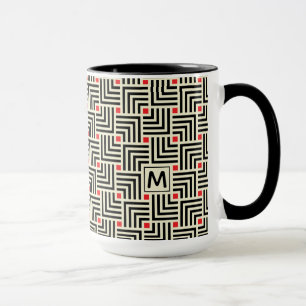Mug Ajoutez vos lignes géométriques initiales motif