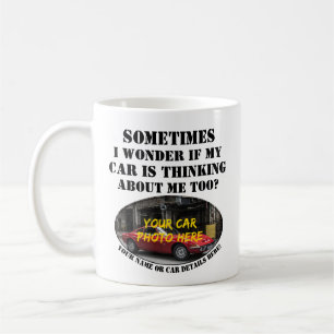 Mug Ajoutez votre nom de photo de voiture, texte, se d