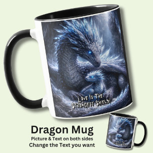 Mug Ajoutez Votre Nom de Texte, Dragon de Glace Bleu &