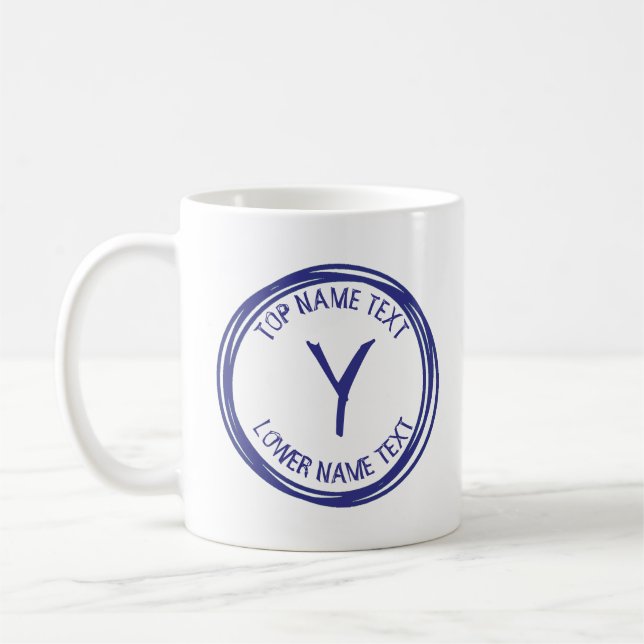 Mug Ajoutez votre nom initial ou texte X Y Z dessiné à (Gauche)