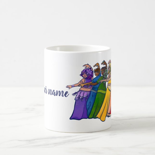 Mug Ajoutez votre nom Rainbow Belly Dancer Art Belly D (Centre)