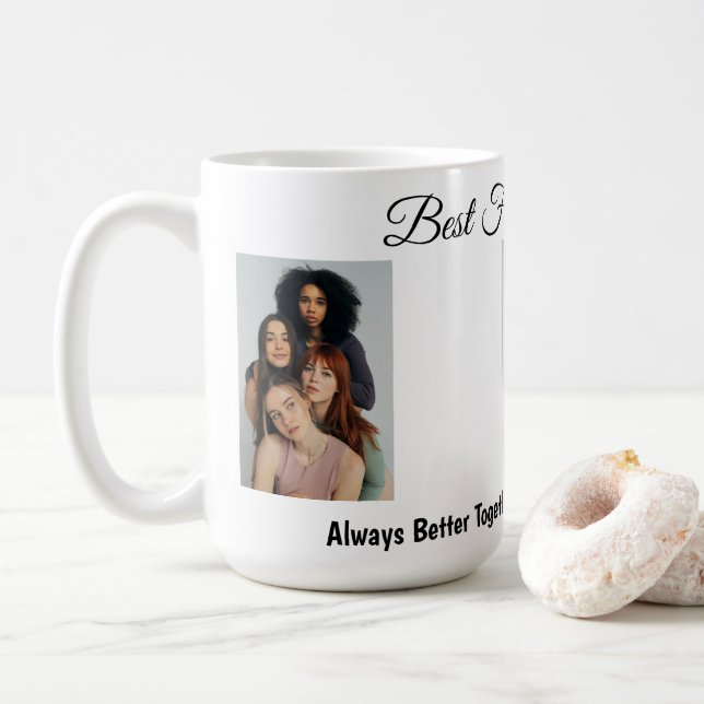Mug Ajoutez votre propre texte Script 3 Collage photo  (Avec donut)
