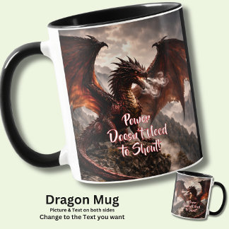 Mug Ajoutez votre texte - Dragon de feu à ailes rouges