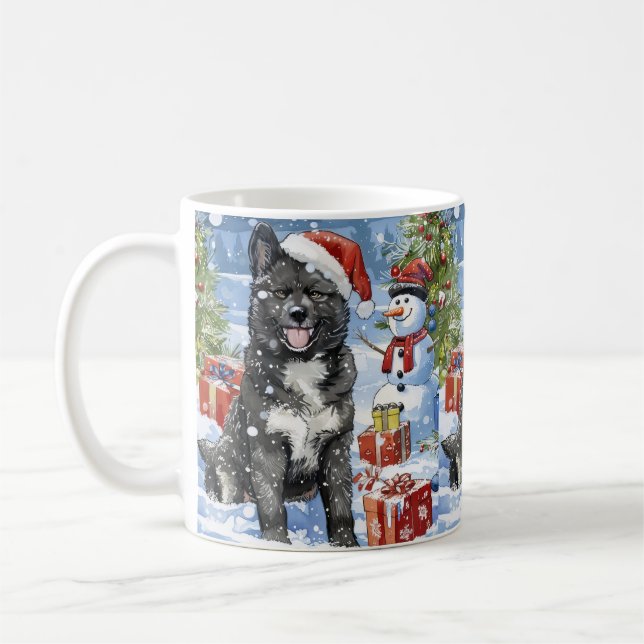 Mug Akita Chien Winter Wonderland Noël Joie (Gauche)
