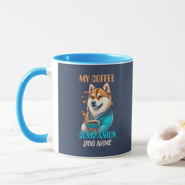 Mug Akita compagnon de café Funny Akita propriétaire (Avec donut)
