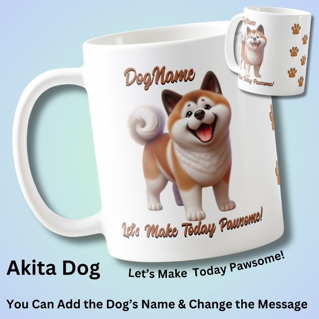 Mug Akita Dog - Ajouter un nom, modifier le texte (Créateur téléchargé)