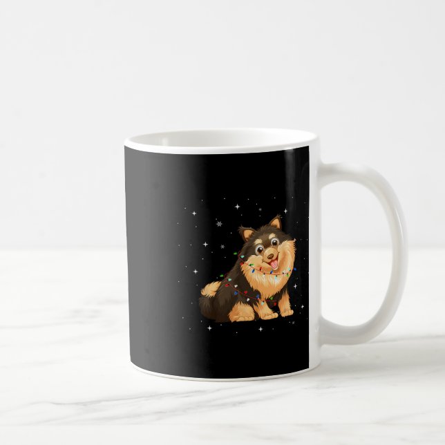 Mug Akita Inu Dog Xmas Lumières Père Noël Noël (Droite)