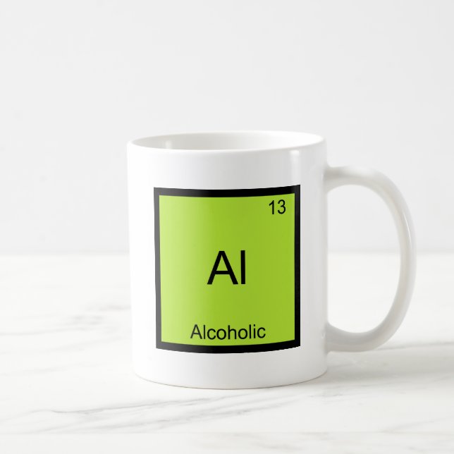 Mug Al - Symbole d'élément de chimie alcoolique Drôle (Droite)